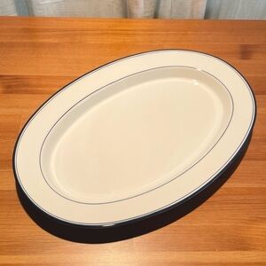 Dansk Concerto Portugal 16" Oval Platter Ceramic Blue White Servewear Traditiona